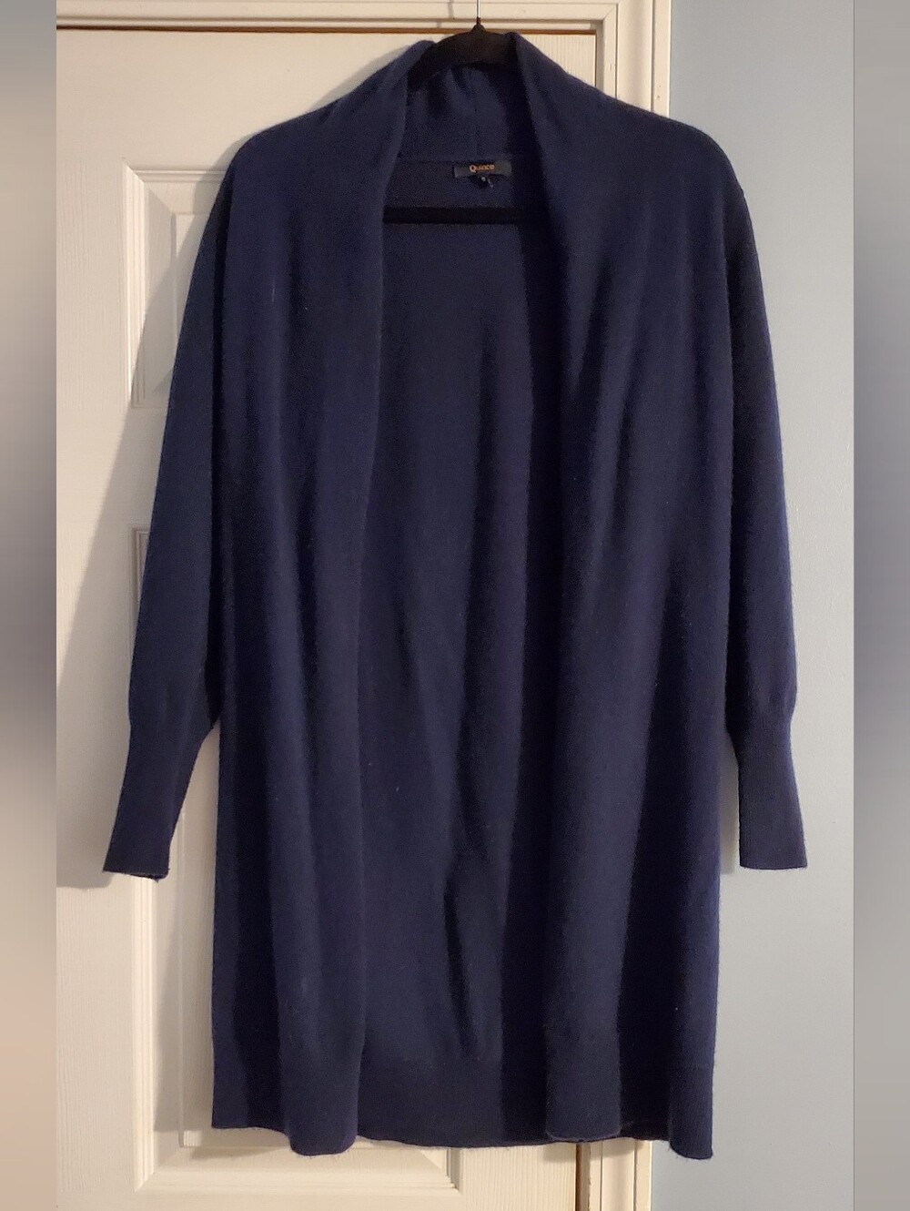 Quince Women's 100% Cashmere Navy Blue Cardigan Sweater
